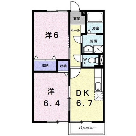 ニューハイツ前田　Ｂの物件間取画像